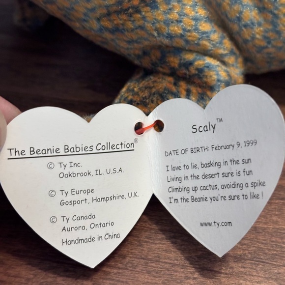 TY Beanie babies collection, Scaly, 1999. Plush Lizard - Picture 12 of 12